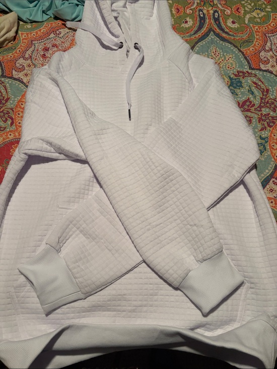 Other - Men's White Quilted Hoodie Sweater